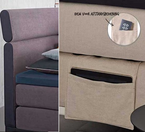 Auping criade boxspring afstandbediening houder,handsethouder, ipad houder van stof.jpg